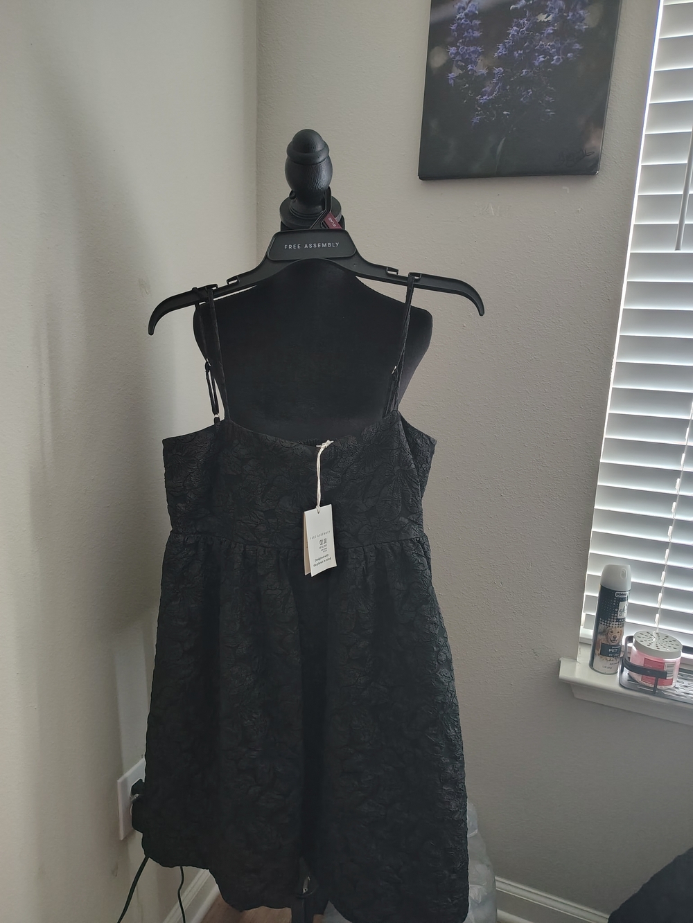 Nwt Free Assembly Womens  Sz S 3/4 Black Sleeveless Floral Mini/Party Prom Dress